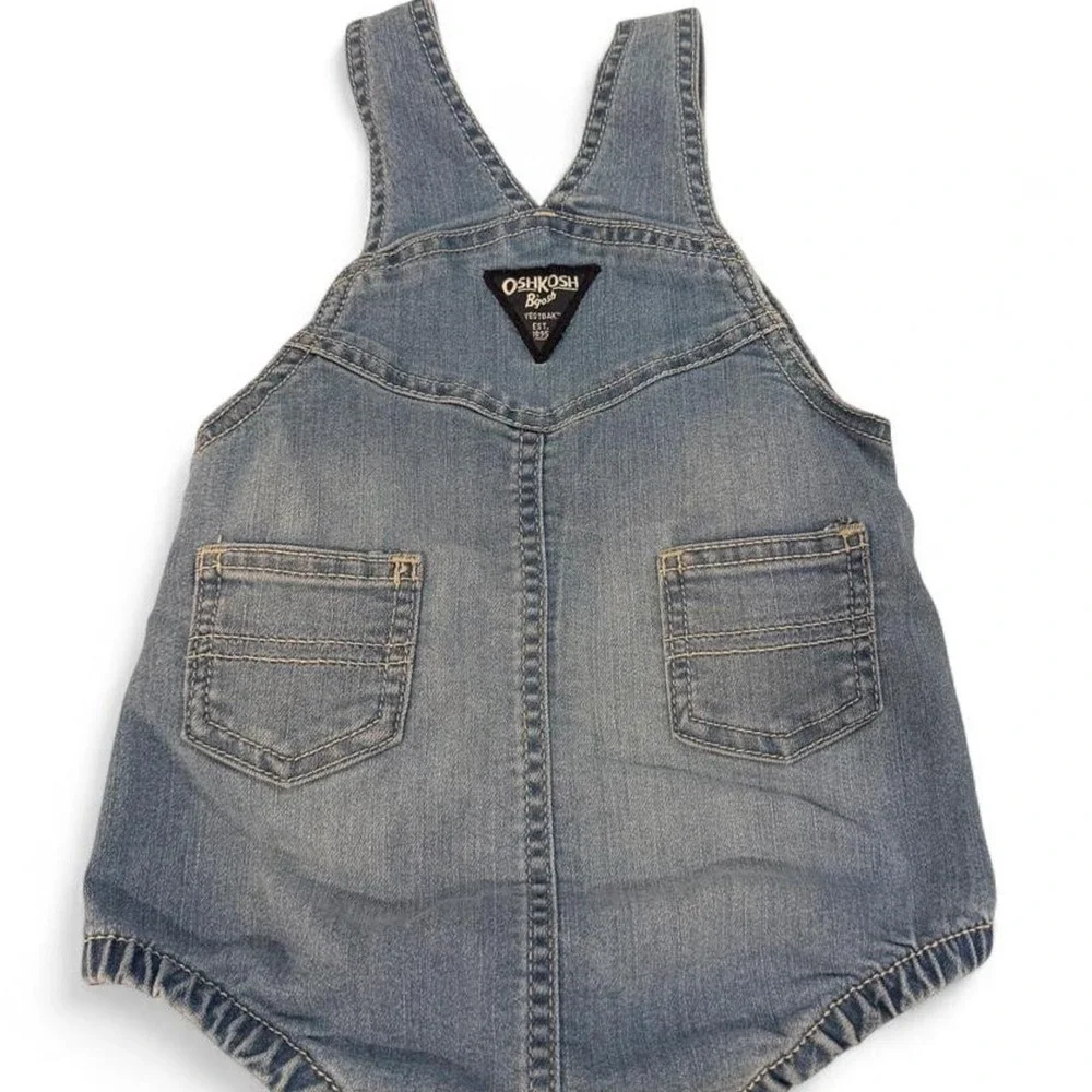 OshKosh Bgosh Baby Denim Bubble Overalls Light Wash Blue 9M 1S624010